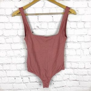 FREE PEOPLE Square Neck Thong Bodysuit XS